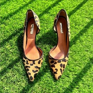 Halogen Leopard Print Calf Hair Kitten Heels
